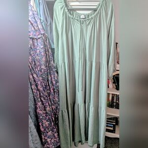 Worth Collective Neuflora Dress Linen Blend 2xl Green